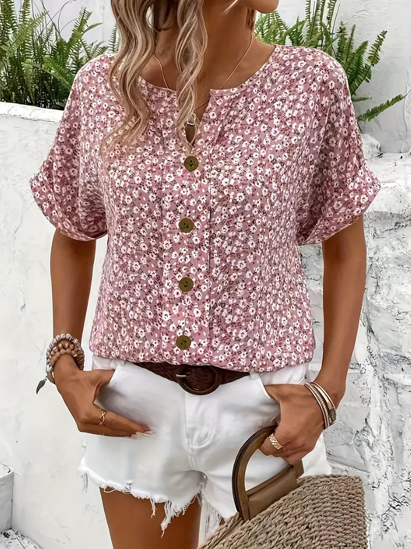 Jelena | Elegancki kwiatowy top na wiosnę i lato