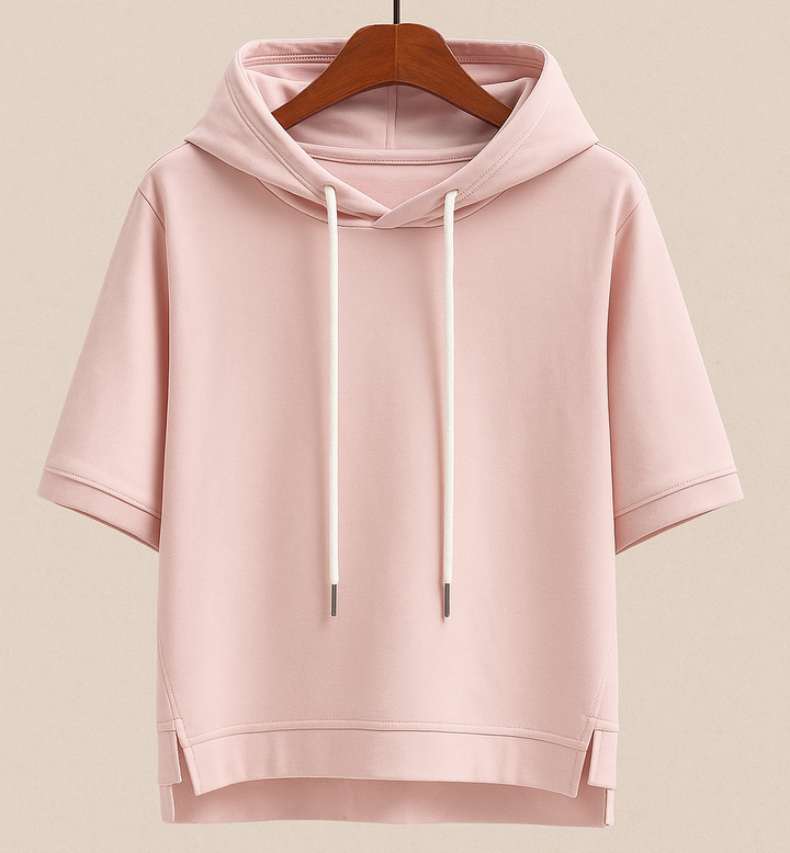 Alison | Bluza z kapturem i krótkimi rękawami