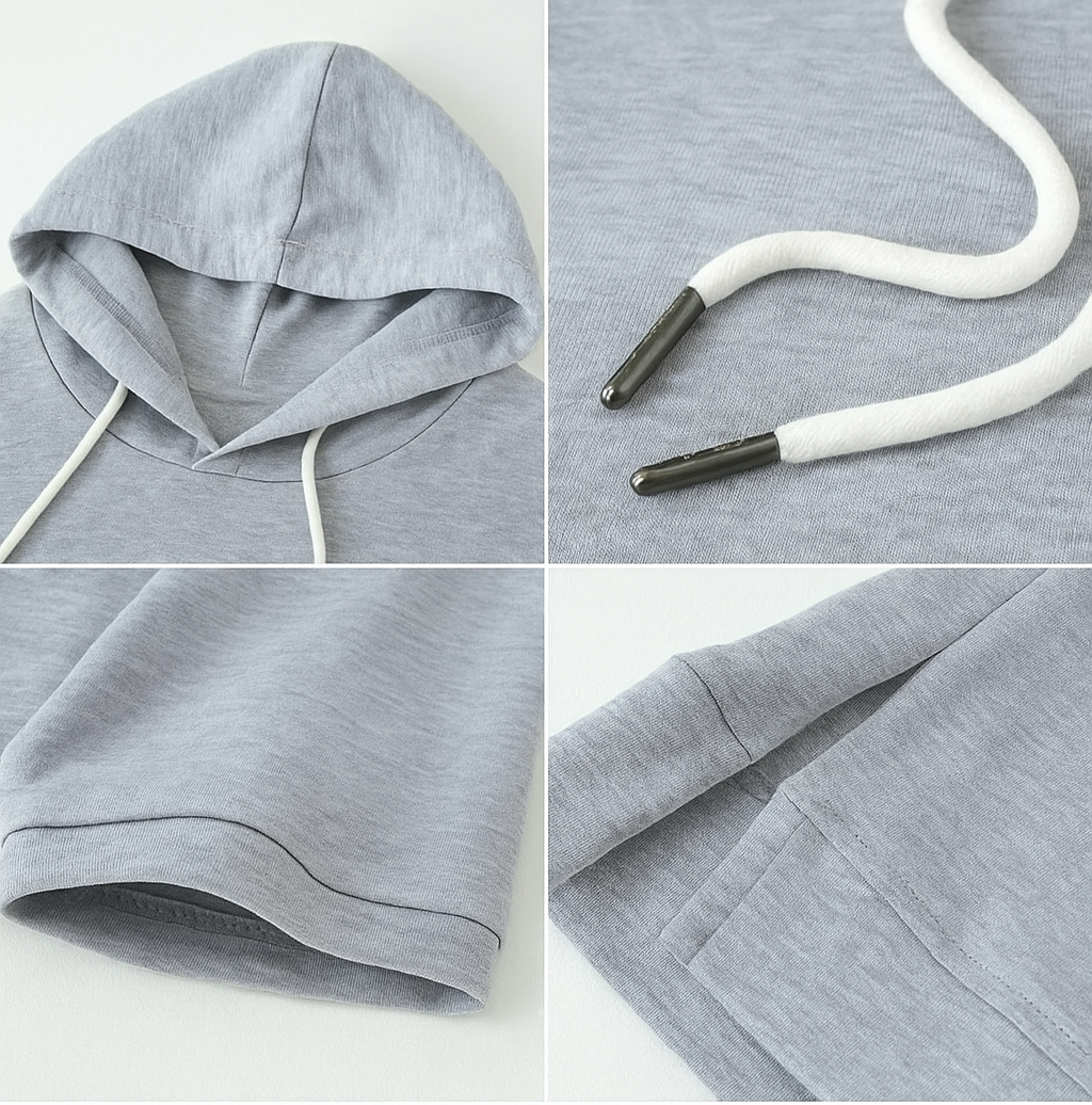 Alison | Bluza z kapturem i krótkimi rękawami