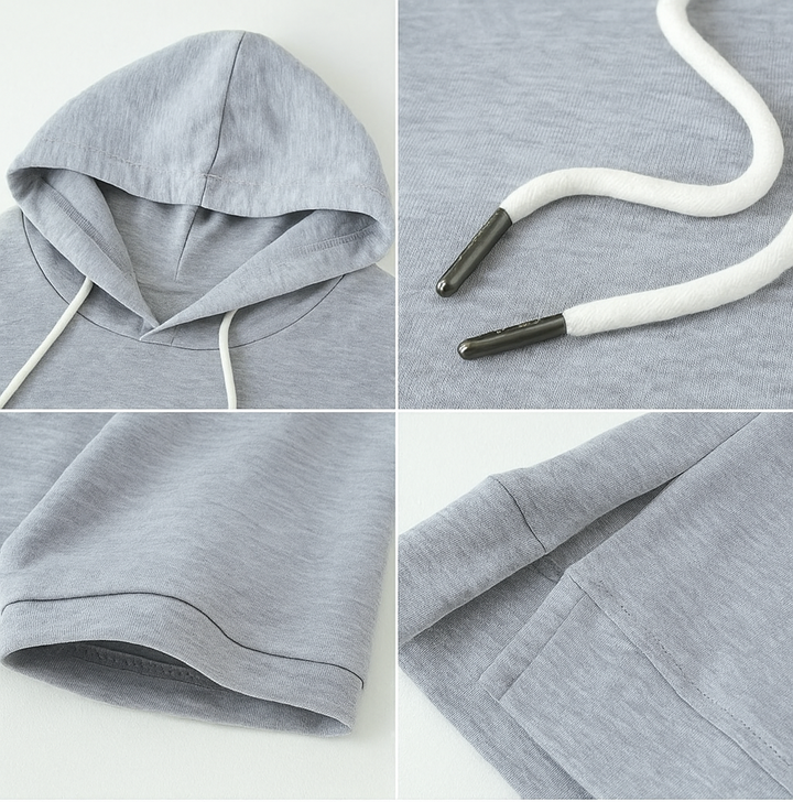 Alison | Bluza z kapturem i krótkimi rękawami