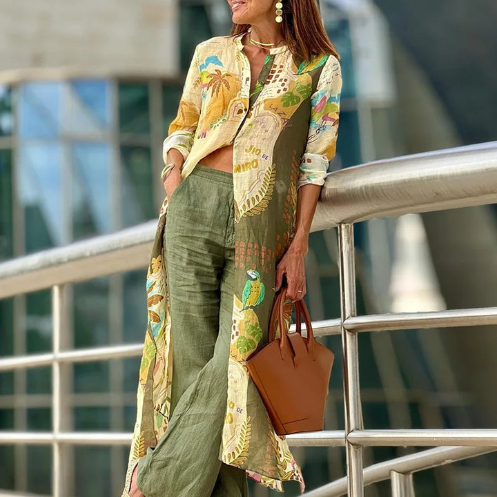 Hela | Stylowy komplet lniany na lato